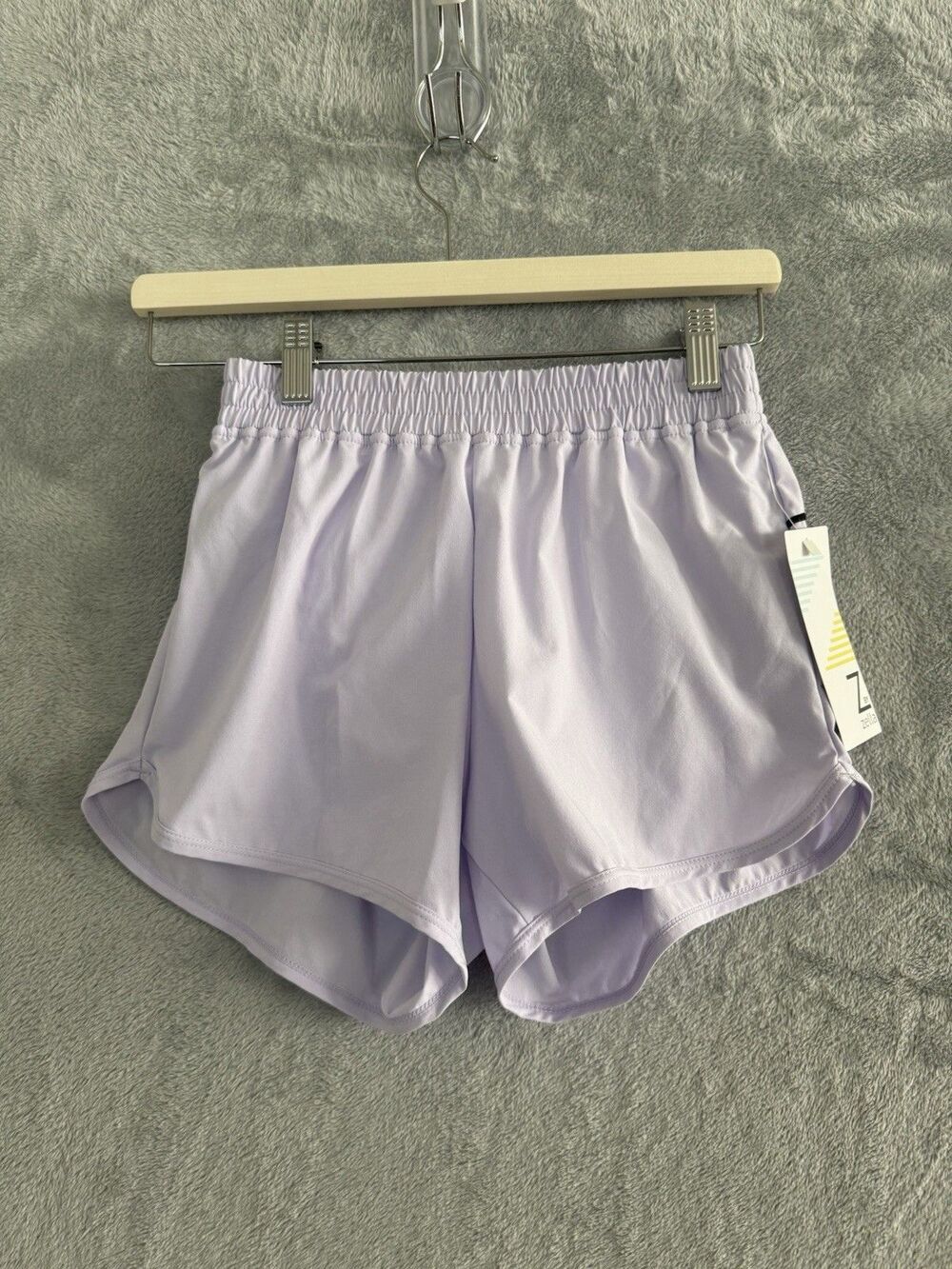 Z by Zella Girls Running Shorts Size L 10-12 Lavender Athletic Active NWT